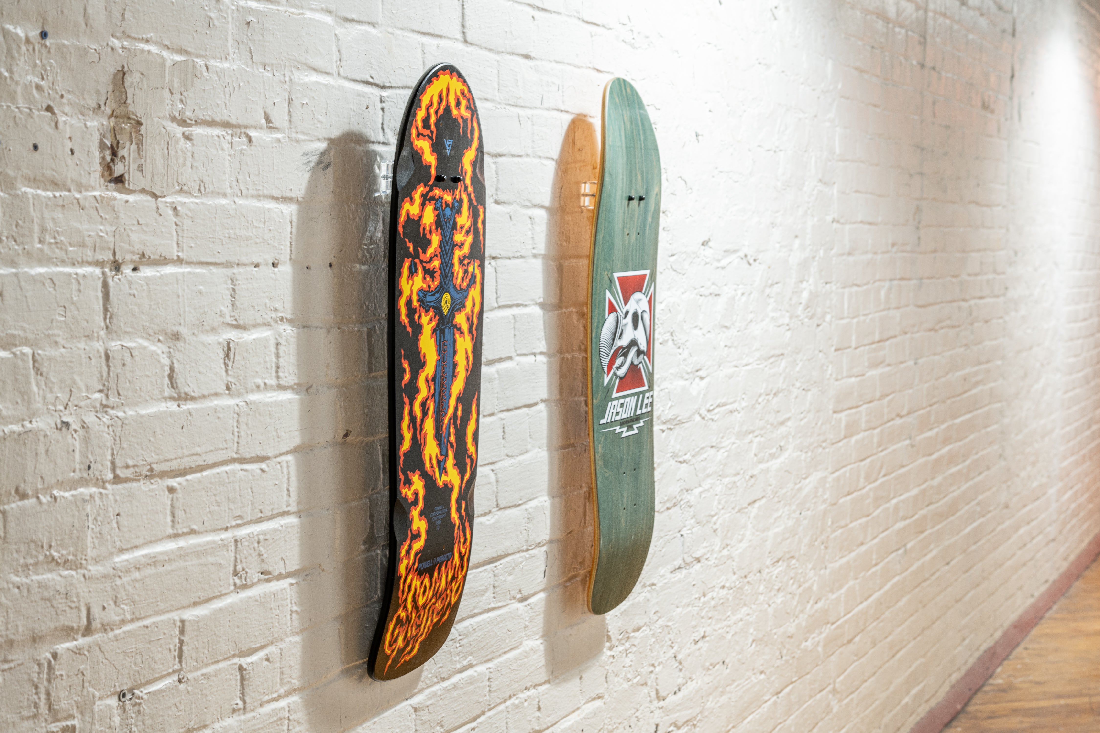 Hella Hangers Skateboard Deck Mount - Clear Skateboard Wall Hanger With Adhesive Strips